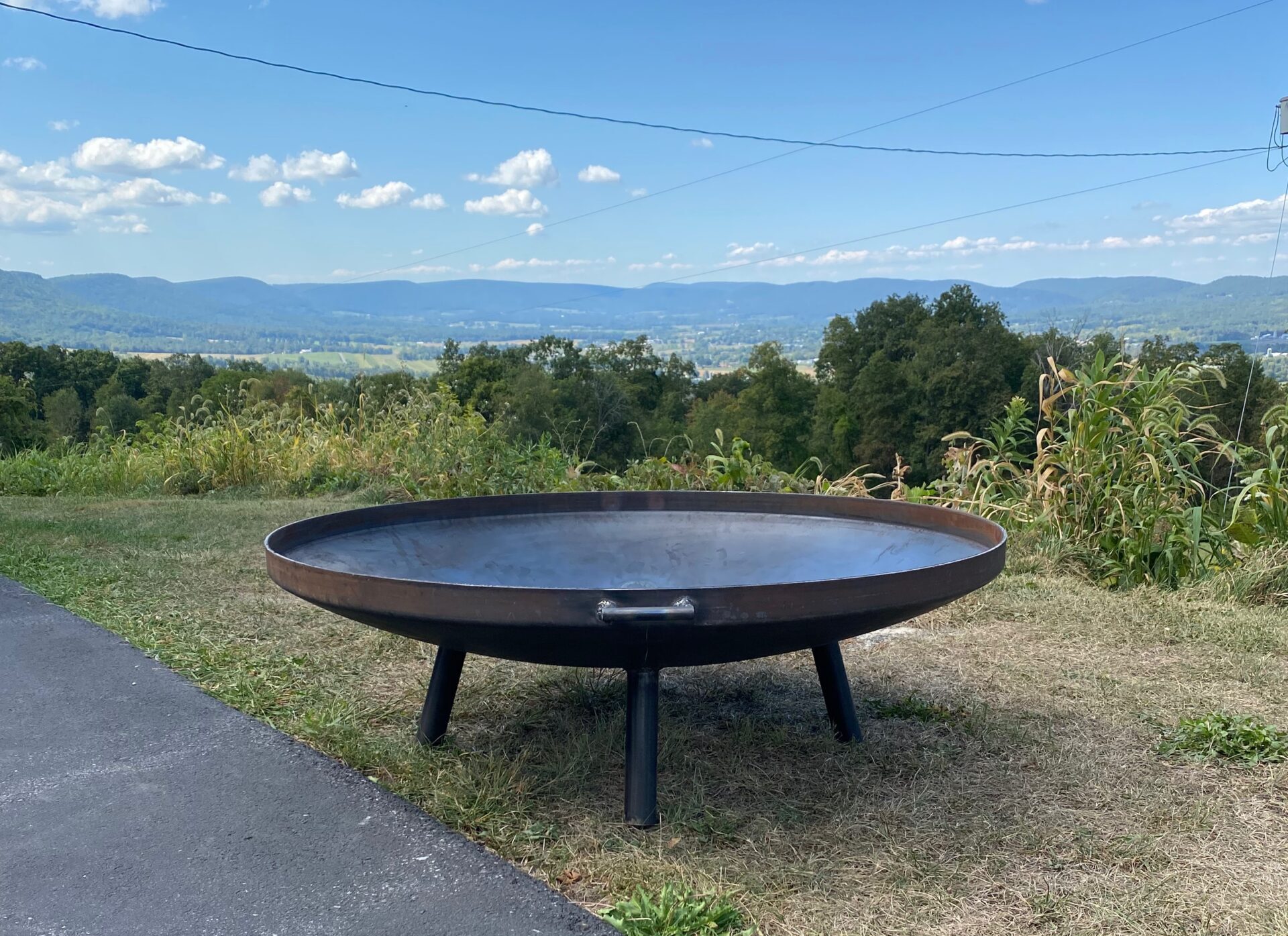 Round Firepit outside